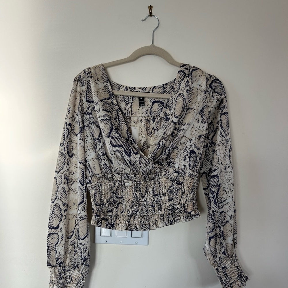 Snake Print Long Sleeve Top